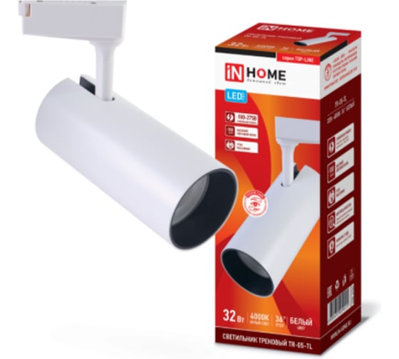 Трековый светодиодный светильник IN HOME серии TOP-LINE TR-05-TL, 32Вт, 4000К, 3200Лм, IP40, 36 градусов 4690612029221