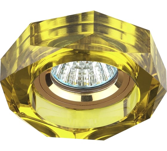 Декоративный светильник ЭРА DK6 GD/YL стекло, объемный многогранник, MR16,12V/220V C0045752 1