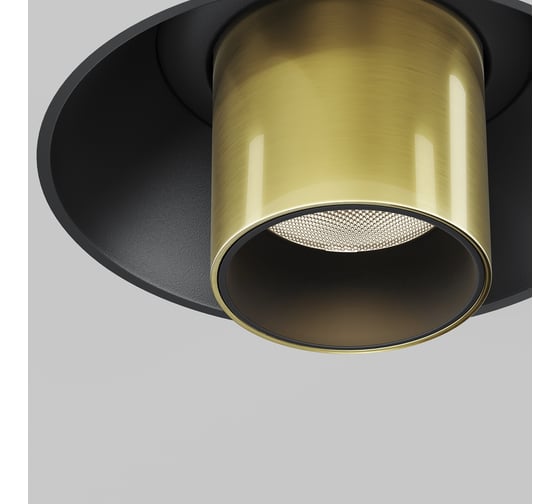 Встраиваемый светильник MAYTONI Focus T LED 7W Черный и Латунь C140TRS-L200-7W3K-BBS