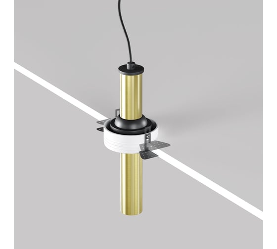 Встраиваемый светильник MAYTONI Focus T LED 7W Черный и Латунь C140TRS-L200-7W3K-BBS