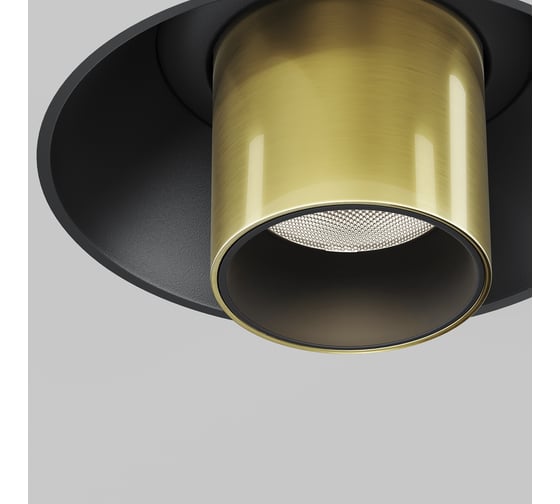 Встраиваемый светильник MAYTONI Focus T LED 7W Черный и Латунь C140TRS-L300-7W4K-BBS
