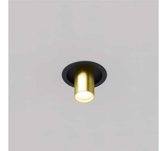 Потолочный светильник MAYTONI FOCUS S 1хGU10x10W Черный и Латунь C048CL-01-GU10-BBS