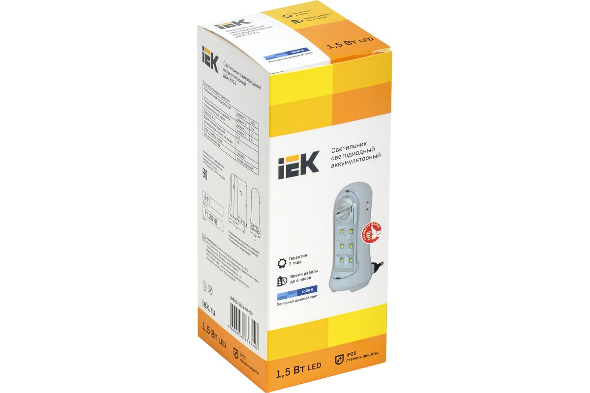 Светильник IEK, ДБА 3924 аккумулятор 3ч 1,5вт LDBA0-3924-07-K01 ...