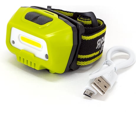 Налобный фонарь ЯРКИЙ ЛУЧ LH-300 ACCU Red COB 100/300лм+2режима красный диод, сенсор включения, Li-Ion 1200mA 4606400106364