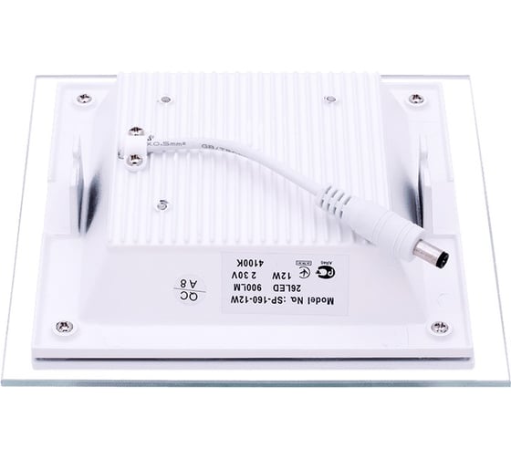 Встраиваемый светильник SWG P-S160-12-NW, 12Вт, 4000-4500К квадрат, стеклянная панель 09-00900070