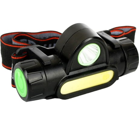 Светодиодный комбинированный аккумуляторный налобный фонарь Ultraflash E1340 3,7В, черный, XPE + COB LED, 3 Ватт, 2 реж., магнит, бокс 14268