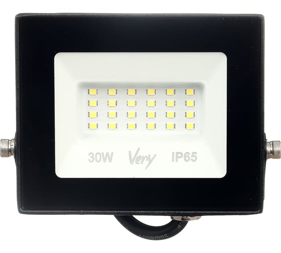 Прожектор светодиодный Very 30Вт, IP65, 6500K, черный, (шт.) 89-0-653