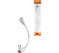 Переходник TDM ELECTRIC вилка-Е27 гибкий 300 мм с выключателем, серебро, TDM SQ0335-1027