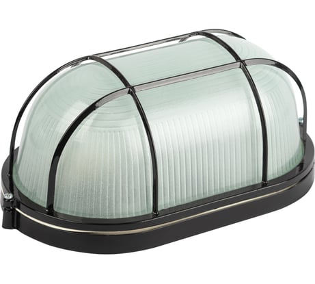 Светильник ЭРА НБП 04100002 Акватермо алюминий/стекло решетка IP54 E27 max 100Вт 280x160 овал черный Б0063913