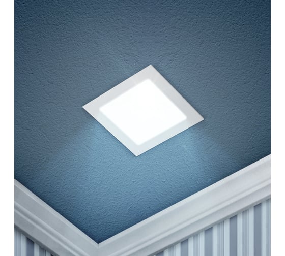 Квадратный светодиодный светильник ЭРА, LED 296K /1 9W 220V 4000K Б0048930