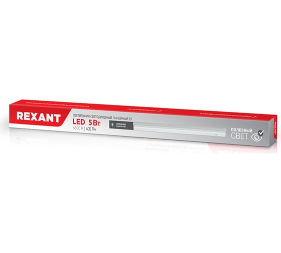 Светодиодный линейный светильник REXANT T5 5 Вт 6500 K 315 мм с выключателем и соединителем 607-212