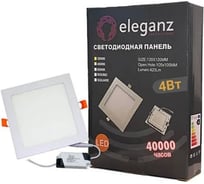 Светодиодная встраиваемая панель ELEGANZ металл, белый, Квадрат, 4W, нейтральная 4500К, 220V, 1шт 1451