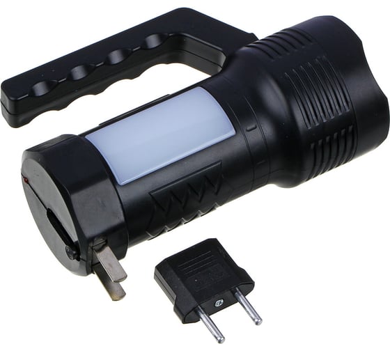 Фонарь ЕРМАК прожектор, 1 LED+12 LED, 1Вт+3Вт, 800мАч, вилка 220В, 14х10см, 2 режима, пластик 223-004