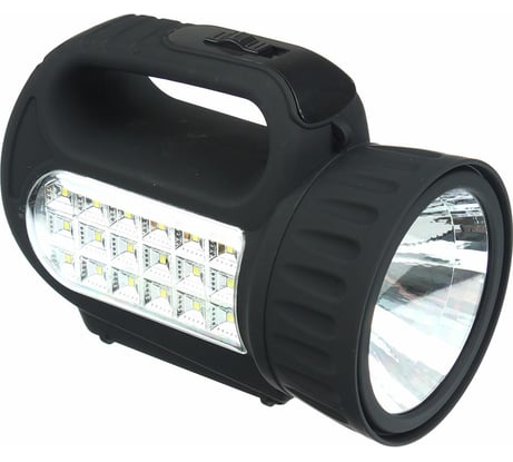 Аккумуляторный фонарь прожектор Ермак 18 SMD, 1 Вт, LED, шнур 220В, резинопластик 198-041