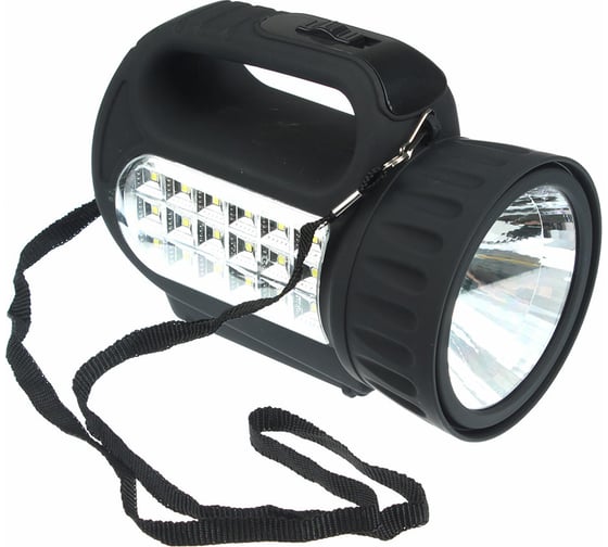 Аккумуляторный фонарь прожектор Ермак 18 SMD, 1 Вт, LED, шнур 220В, резинопластик 198-041