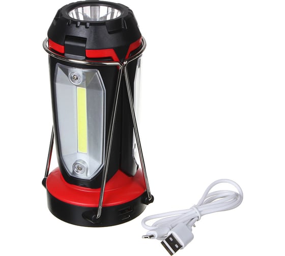 Фонарь ЕРМАК светильник, 1 LED, 3 COB, 800мАч, USB, 15х8.5х8.5см, 6 режимов, пластик 225-001