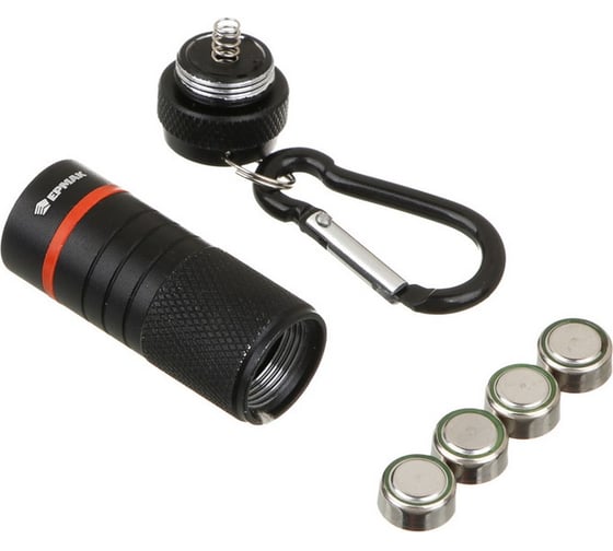 Фонарь на карабине ЕРМАК 1 LED, 4хLR44, 5,5x2см 226-005