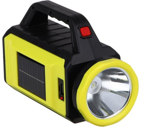 Фонарь прожектор ЕРМАК с солнечной батареей, 2 COB+LED, 5 режимов, 2000мАч 223-104