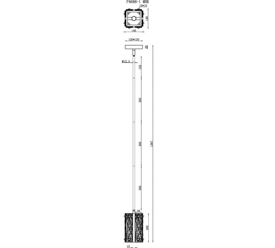 Подвесной светильник iLAMP Panorama P4688-1 MBK