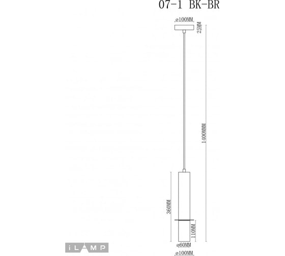 Подвесной светильник iLAMP Lofty 10705-1 BK-BR