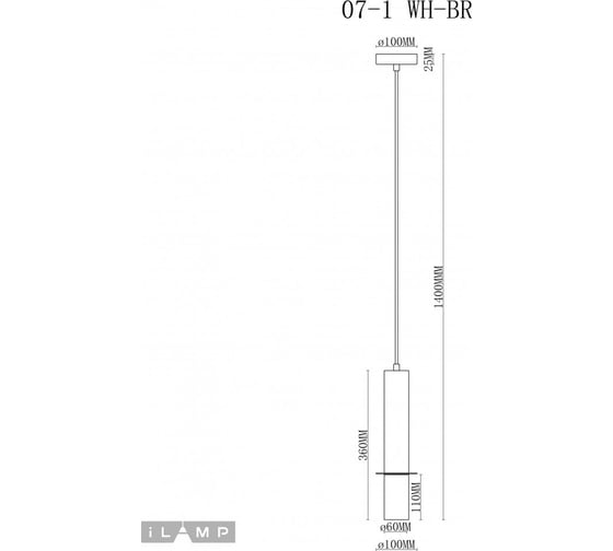 Подвесной светильник iLAMP Lofty 10705-1 WH-BR