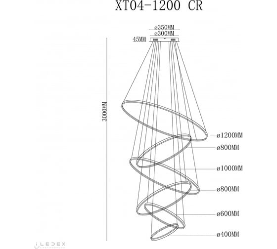 Подвесной светодиодный светильник iLEDEX Axis XT04-D1200 CR