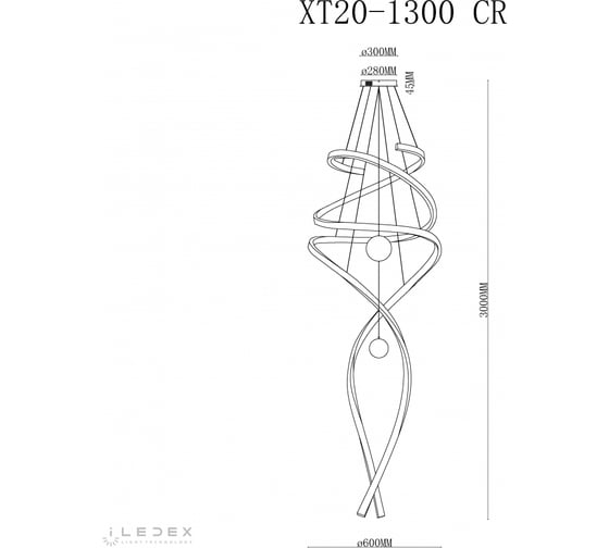 Подвесной светодиодный светильник iLEDEX Axis XT20-1300 CR