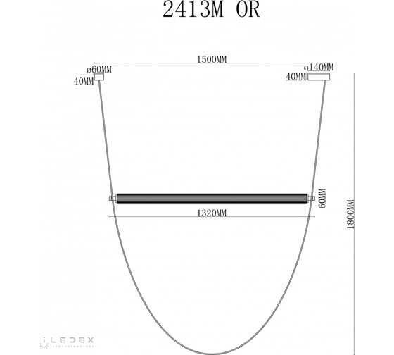 Подвесной светодиодный светильник iLEDEX Rocks 2413M OR