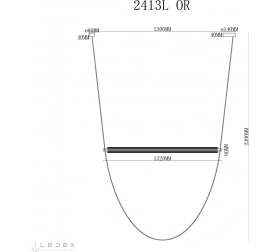 Подвесной светодиодный светильник iLEDEX Rocks 2413L OR