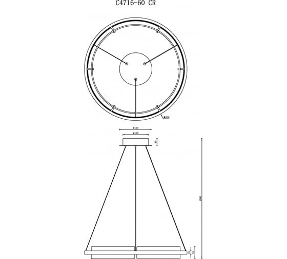 Подвесной светодиодный светильник iLEDEX Meridian C4716-60 CR
