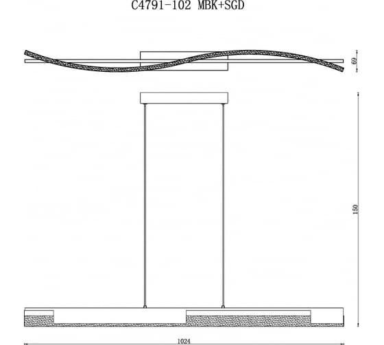 Подвесной светодиодный светильник iLEDEX Scorpio C4791-102 MBK+SGD