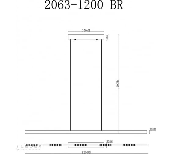 Подвесной светодиодный светильник iLEDEX Vision 2063-1200 BR