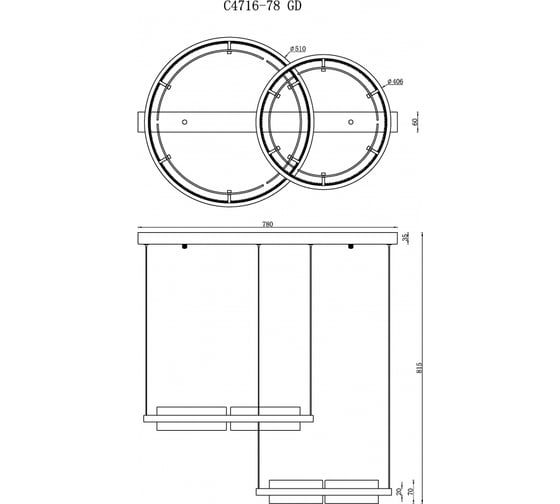 Подвесной светодиодный светильник iLEDEX Meridian C4716-78 GD