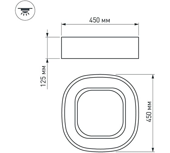 Светильник Arlight SP-TOR-QUADRAT-S450x450-35W Day4000 WH, 120 deg 022138 1 Аркон