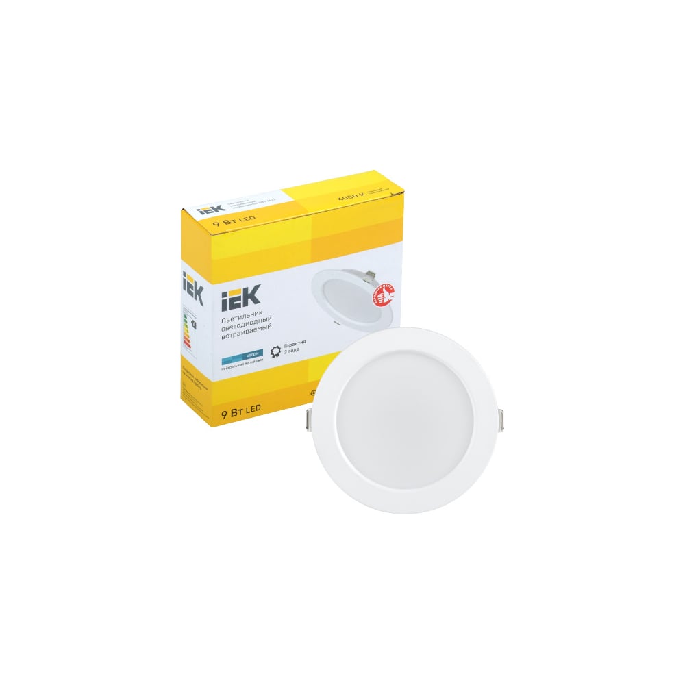 Светильник IEK ДВО 1612, LED, белый, круг, 9Вт, 4000К, IP20 LDVO0-1612 ...