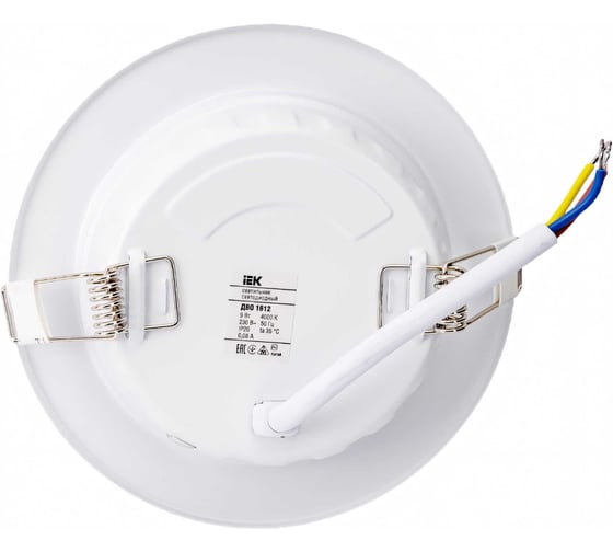 Светильник IEK ДВО 1612, LED, белый, круг, 9Вт, 4000К, IP20 LDVO0-1612-09-4000-K01