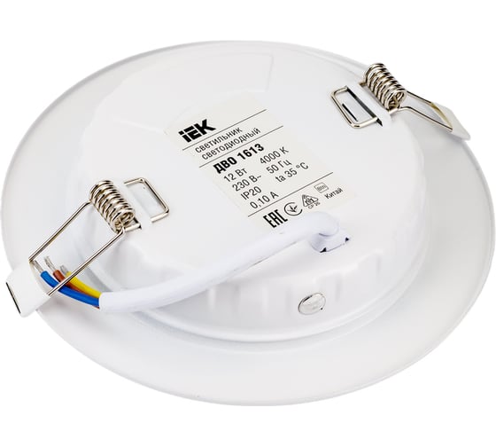 Светильник IEK ДВО 1613, LED, белый, круг, 12Вт, 4000К, IP20 LDVO0-1613-12-4000-K01