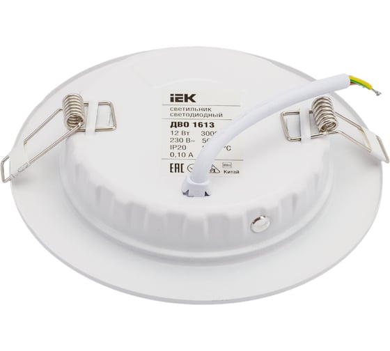 Светильник IEK ДВО 1613 LED, белый, круг, 12Вт, 3000К, IP20 LDVO0-1613-12-3000-K01