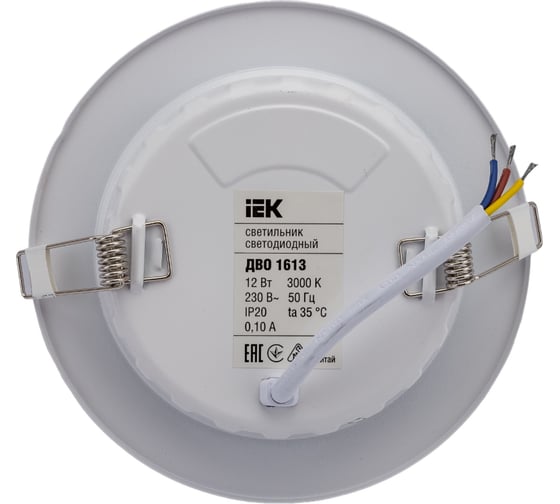 Светильник IEK ДВО 1613 LED, белый, круг, 12Вт, 3000К, IP20 LDVO0-1613-12-3000-K01
