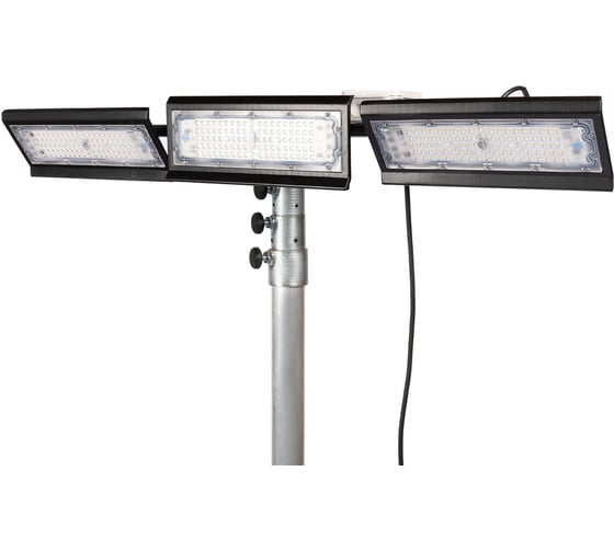 Светодиодный уличный прожектор на штативе REXPO LED 3x50Вт 6500K черный IP65 220В РЭК-4,5х3/100