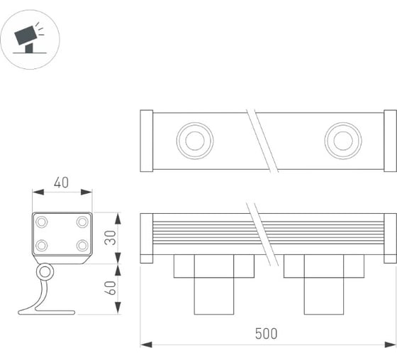 Линейный прожектор Arlight AR-LINE-500-6W Day4000 1шт 037365(1)