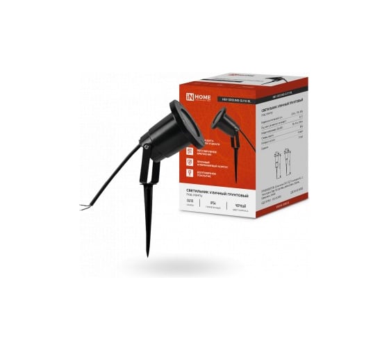 Светильник уличный грунтовый IN HOME НБУ GROUND-1xGU10-BL алюм черный IP54 4690612055824 1