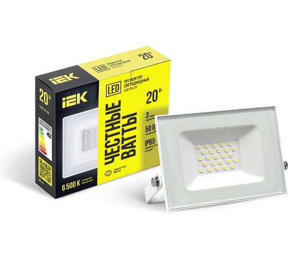 Прожектор IEK LED СДО 06-20, IP65, 6500K, белый LPDO601-20-65-K01