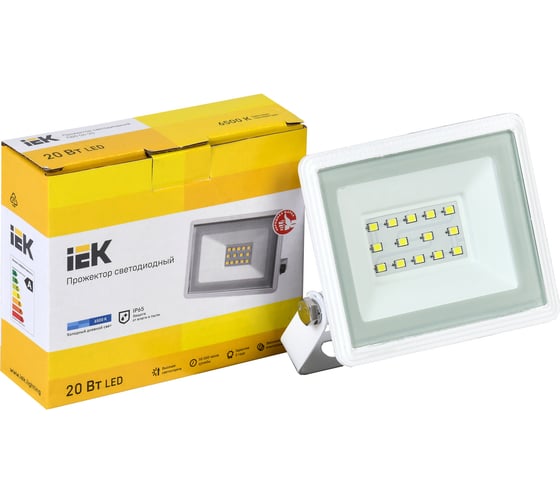 Прожектор IEK LED СДО 06-20, IP65, 6500K, белый LPDO601-20-65-K01