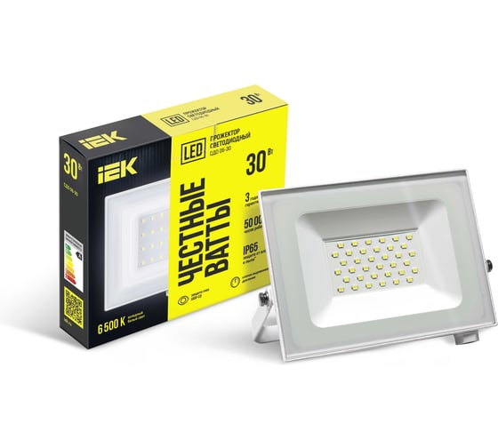 Прожектор IEK LED СДО 06-30, IP65, 6500K, белый LPDO601-30-65-K01