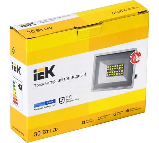 Прожектор IEK LED СДО 06-30, IP65, 6500K, белый LPDO601-30-65-K01