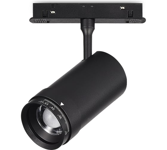 Магнитный трековый светильник ST LUCE ZOOM Черный LED 1*12W 3000K Lm Ra90 10-55 IP20 D50xH160 ST357.436.12