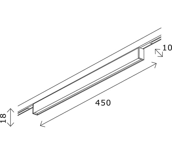 Магнитный трековый светильник ST LUCE черный, LED 1*12W, 3000K, 320Lm, Ra>80, 100, IP20, L450xW10xH18 ST665.436.12