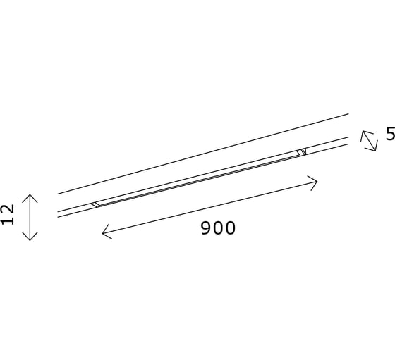 Магнитный трековый светильник ST LUCE черный, LED 1*15W, 4000K, 1060Lm, Ra>80, 100, IP20, L900xW5xH12 ST667.446.15