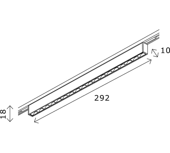 Магнитный трековый светильник ST LUCE черный, LED 1*15W, 4000K, 640Lm, Ra>90, IP20, L292xW10xH18, 24V ST666.446.15